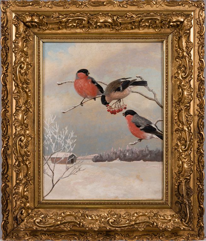 Matti Karppanen, Bullfinches on a branch.