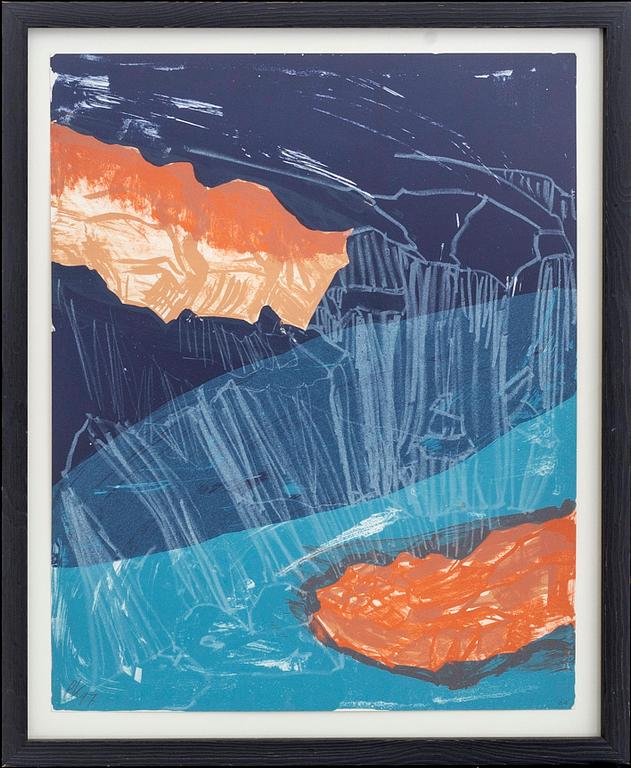 PER KIRKEBY, coloor lithograph, signed 97 EA.