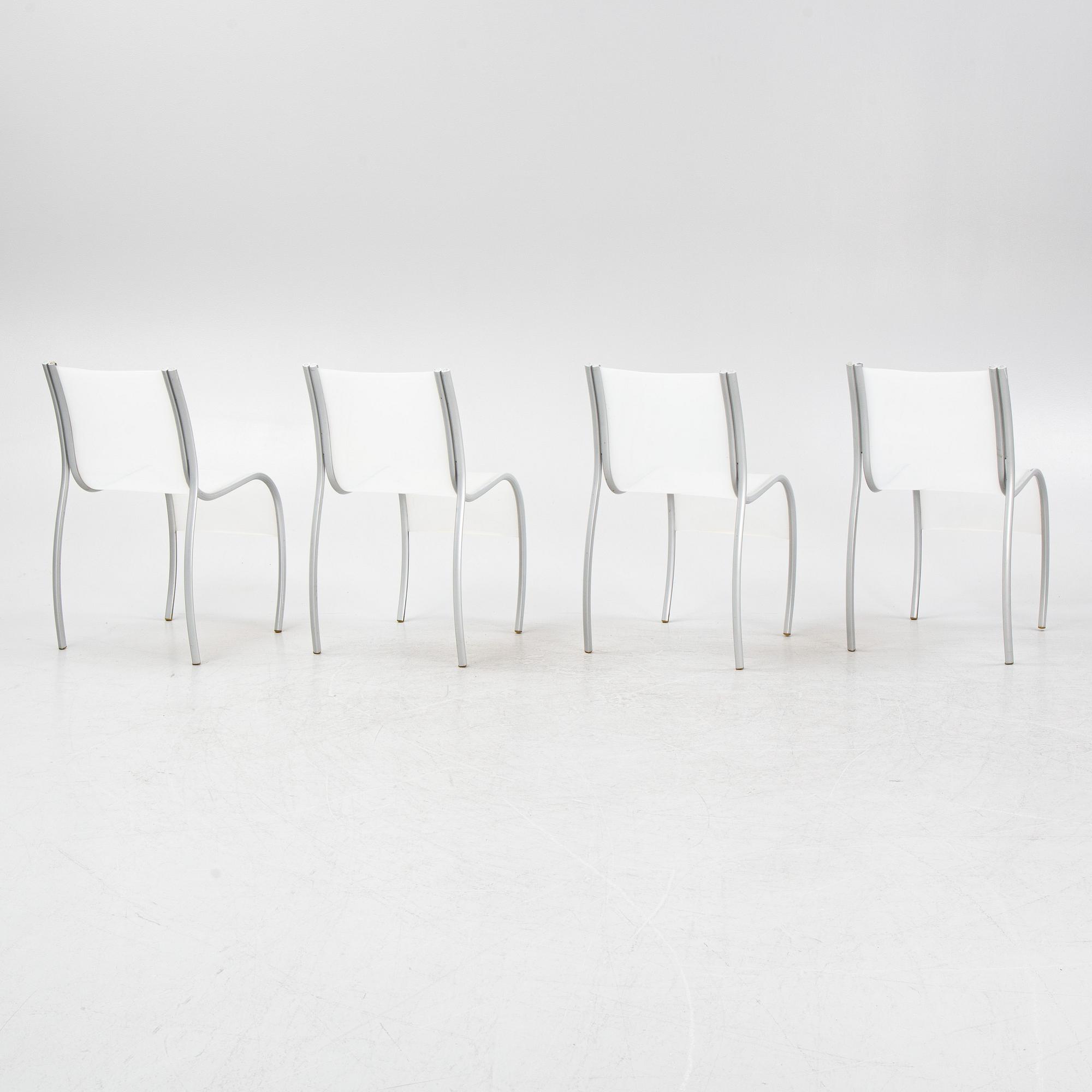 Ron Arad, a set of four 'Fantastic Plastic Elastic' chairs, Kartell, Italy.