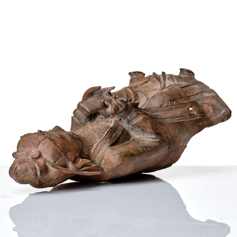 A bronze sculpture of a daoist deity, Ming dynasty (1368-1644).