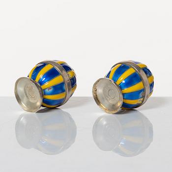 David Andersen, ströare, ett par, sterlingsilver och emalj, Norge, tidigt 1900-tal.