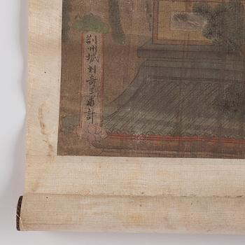 A set of four scroll paintings from an album, Qing dynasty 1664-1912).