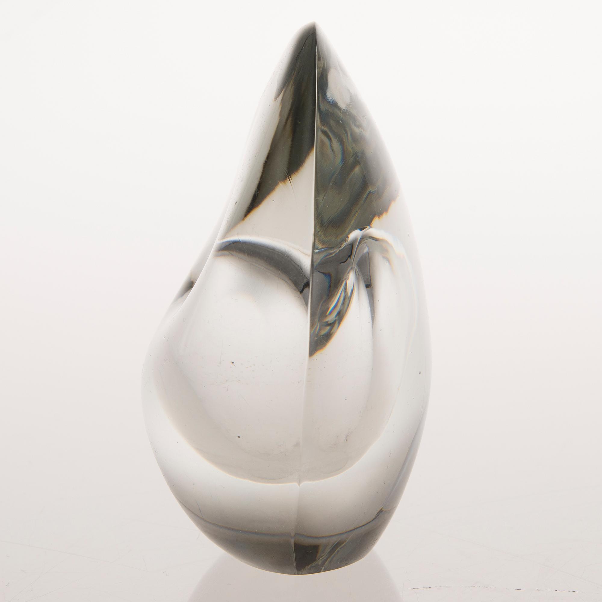 Timo Sarpaneva, A 'Sitting bird' glass sculpture, signed  Timo Sarpaneva-Iittala -55.