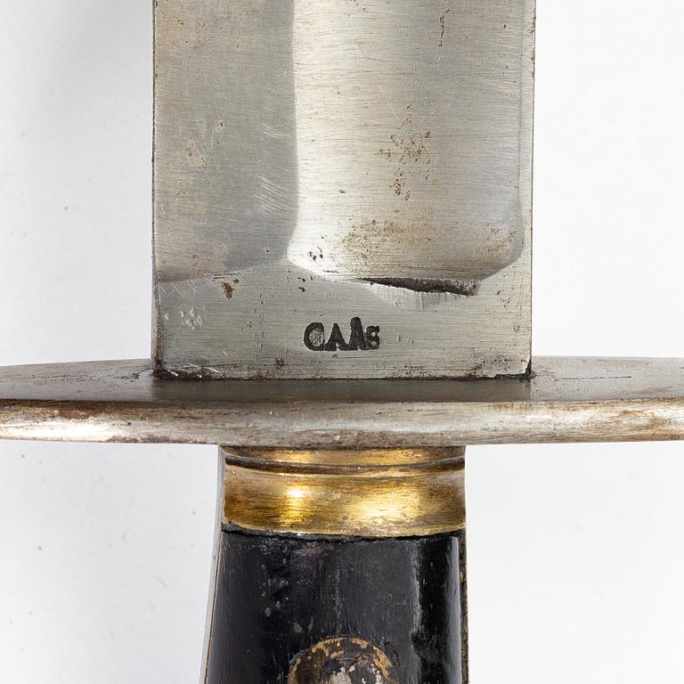 A Swedish cutlass 1810 pattern, with scabbard.