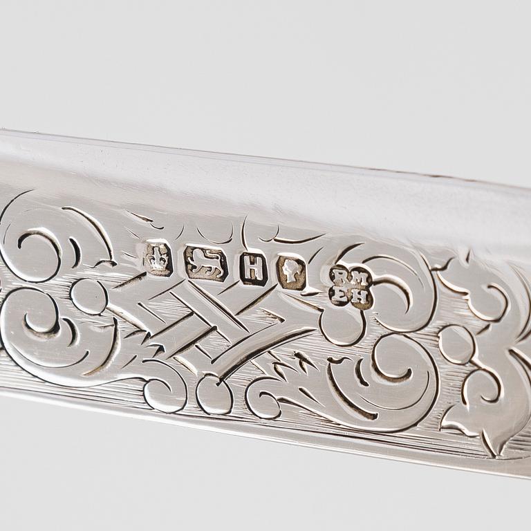 Förstoringsglas och brevkniv, silver, Martin, Hall & Co London 1875. I ask.