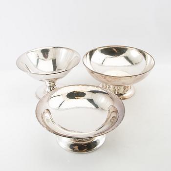 Bowls 3 pcs of silver plate, including GAB, first half of the 20th century.