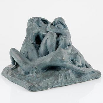 Carl Eldh, sculpture, patinated plaster.