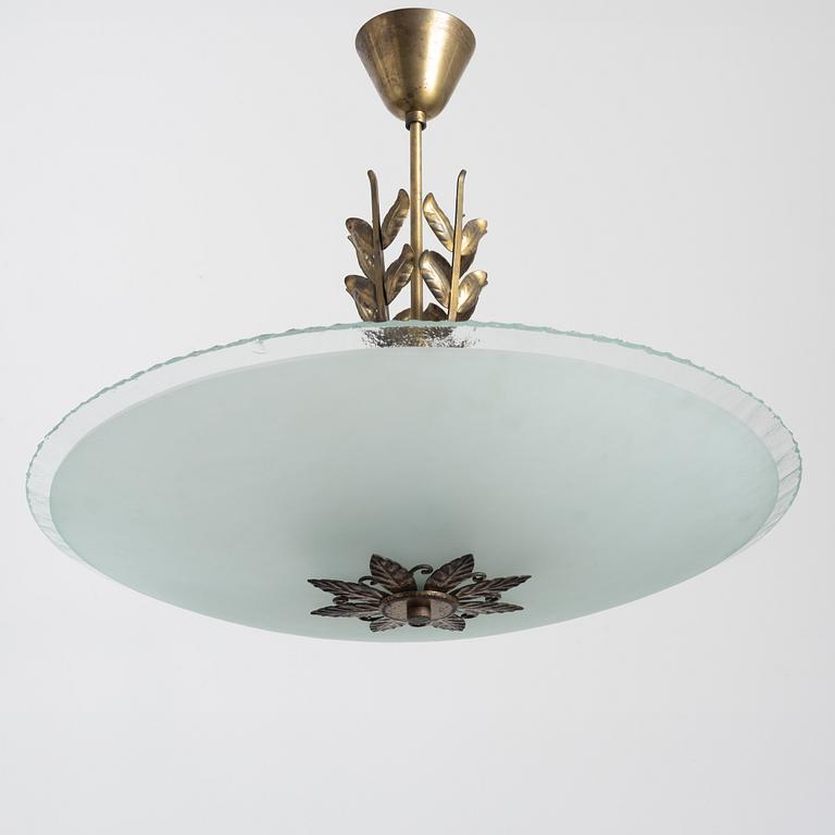 Harald Notini, taklampa, modell "11445", Arvid Böhlmarks Lampfabrik, Stockholm, 1940-tal.