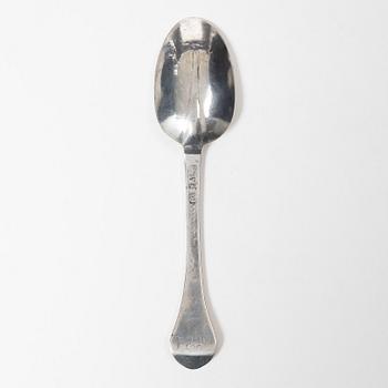 A Swedish silver rat-tail spoon, mark of Jacob Brunck, Stockholm 1733.