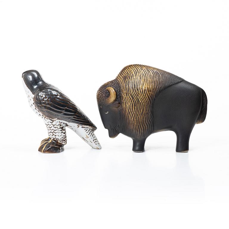 Lisa Larson, a 'Säl' and 'Utter' figurine, Gustavsberg for NK, Nordiska Kompaniet in collaboration with WWF.