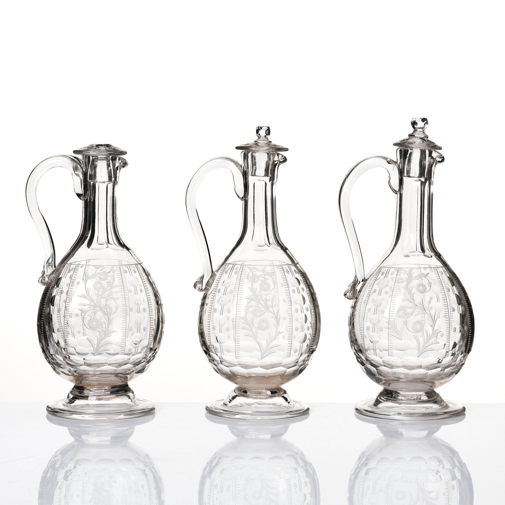 Glasservis, 21 delar, 1800-tal.