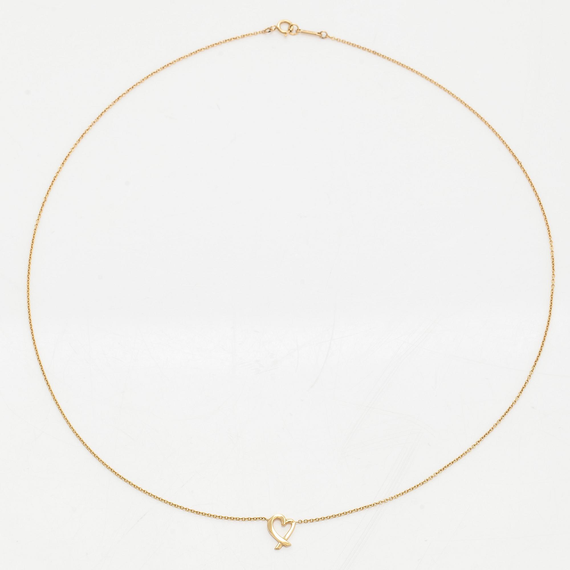Tiffany & Co, Paloma Picasso, an 18K gold 'Loving Heart' necklace.
