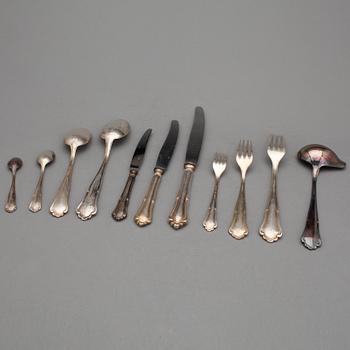 BESTICKSERVIS, 66 delar, silver, modell "Saga". Totalvikt, inklusive knivar, ca 2600 g.