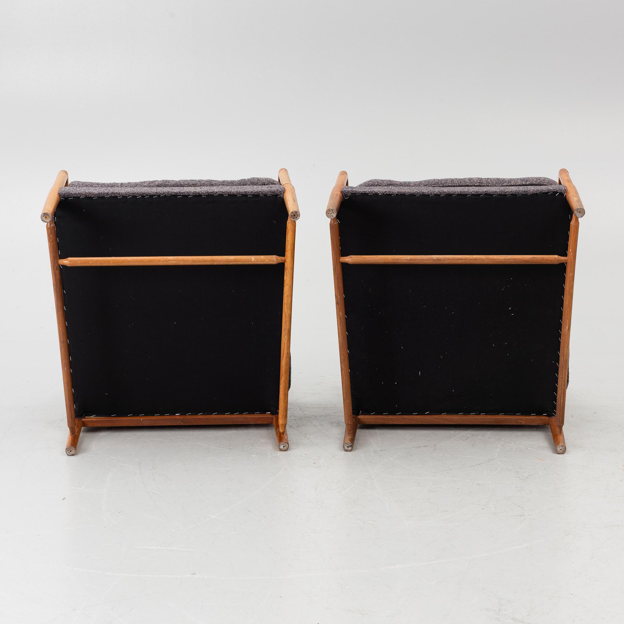 A pair of armchairs, mid-20th century.