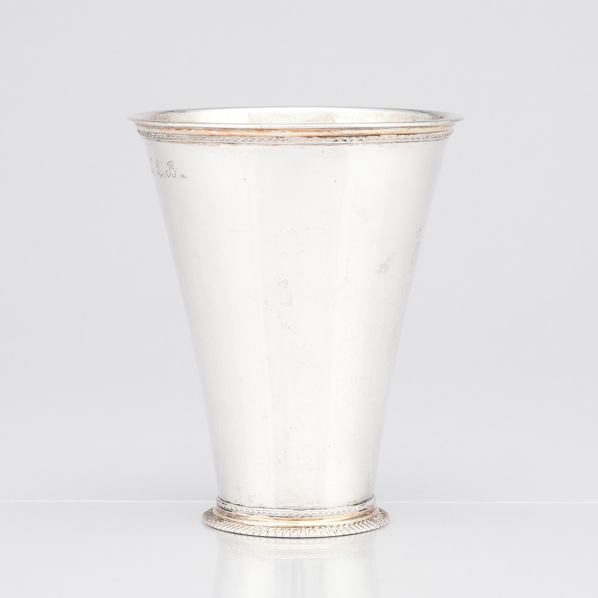 Olof Fernlöf, bägare, silver, Göteborg 1724.