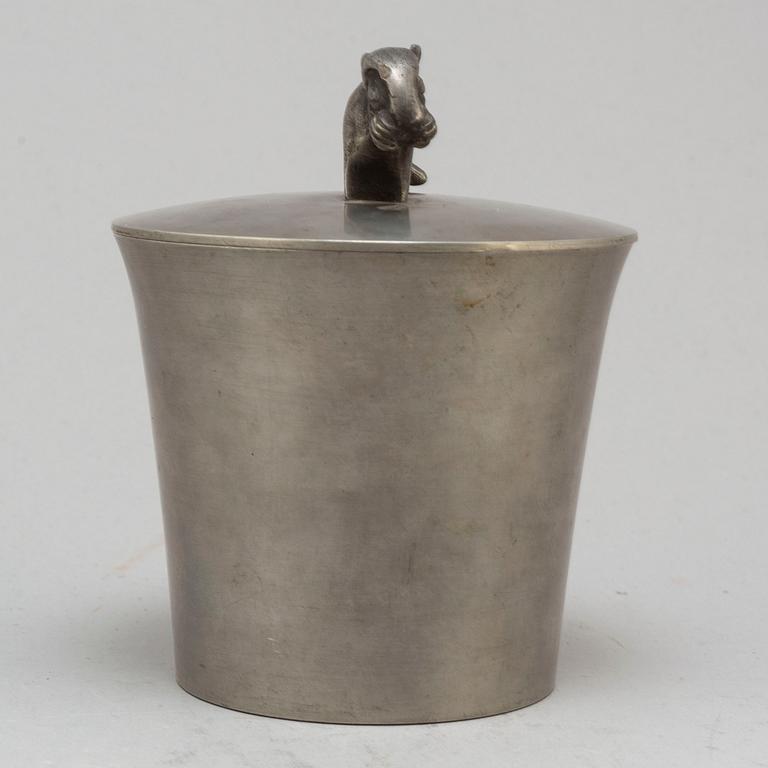 A pewter jar with cover, Firma Svenskt Tenn, 1932.