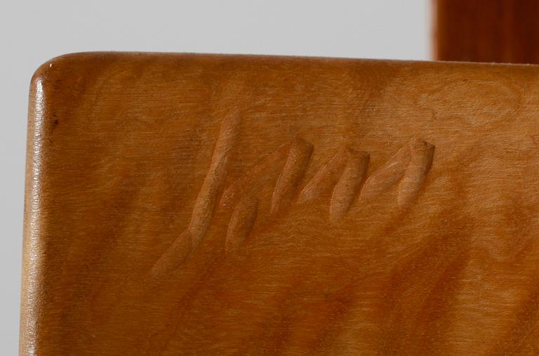 JOHNNY MATTSSON, skulptur, teak, monogramsign.