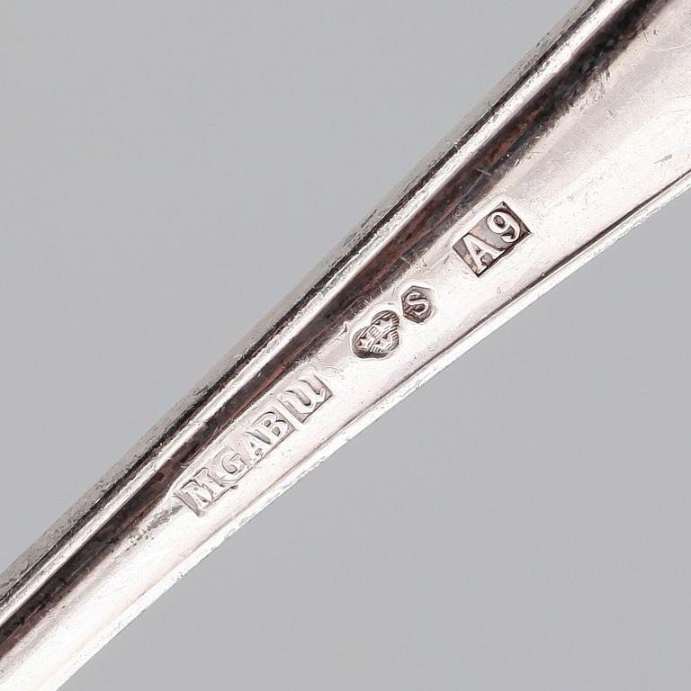 BESTICK, 16 delar, silver, MGAB, Uppsala 1950-tal. Total vikt med stålblad ca 692 g.