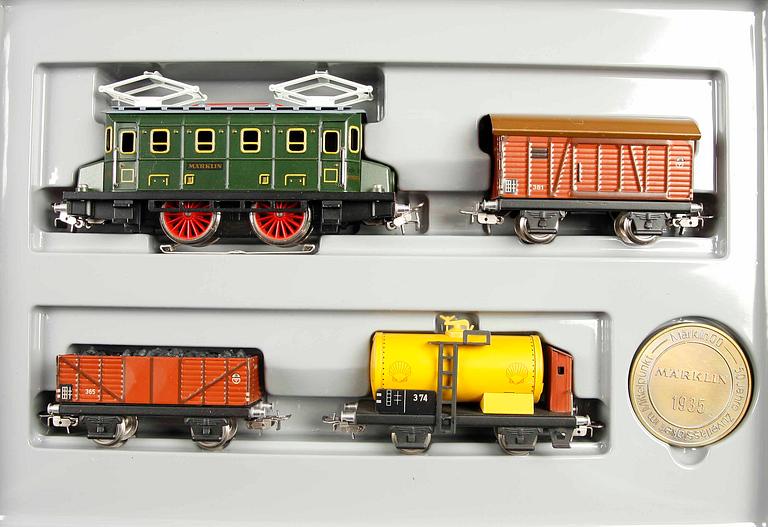 TÅGSET, 2 st, Märklin "50 Jahre", jubileumsmodeller, H0.