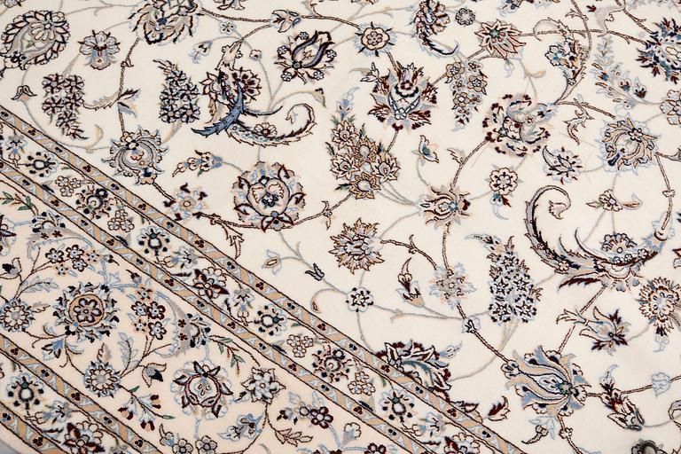 A part silk Nain carpet, so called 6LAA, ca 354 x 250 cm.