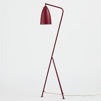 Greta Magnusson Grossman, a burgundy red "Grasshopper" floor lamp model "G-33", Bergboms, Malmö, 1950s.