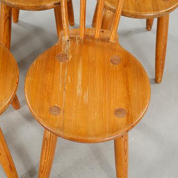 1940s six chairs by Torsten Claesson, Steneby.