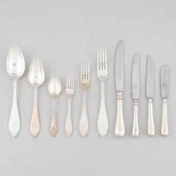 A Swedish Silver Cutlery, model "Svea", CG Hallberg, Stockholm, mostly 1933 (100 pieces).