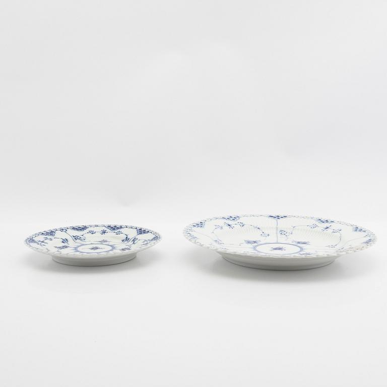 Service, 46 pieces, porcelain, Blue Fluted "Full Lace" and "Half Lace", Royal Copenhagen, Denmark.