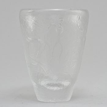 VAS och SKÅL, glas, Vicke Lindstrand, Kosta, 1900-talets mitt/andra hälft.