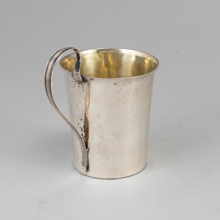 A Nymansson, mugg, silver, Mariestad 1813.