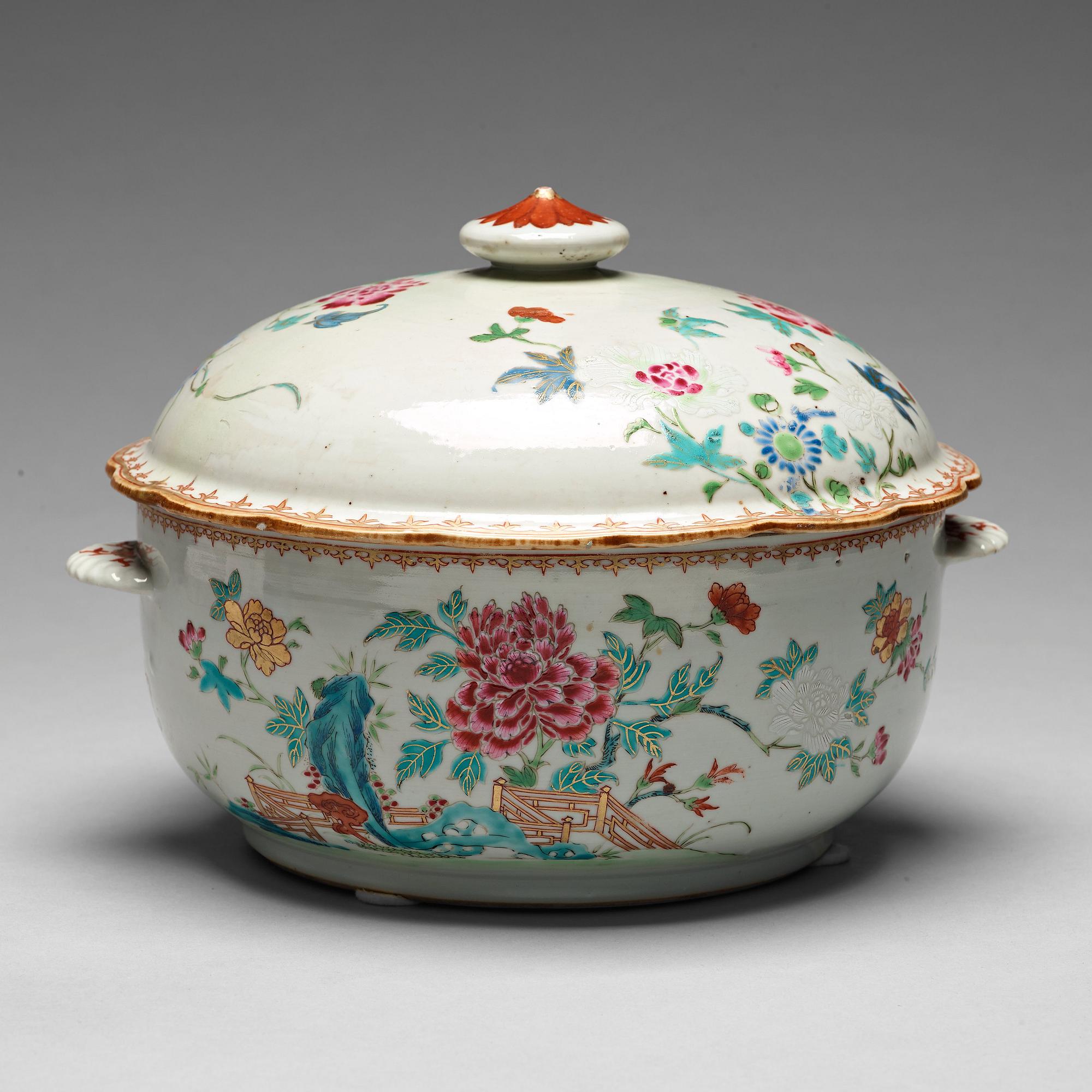 TERRIN med LOCK, kompaniporslin. Qingdynastin, Qianlong (1736-95).
