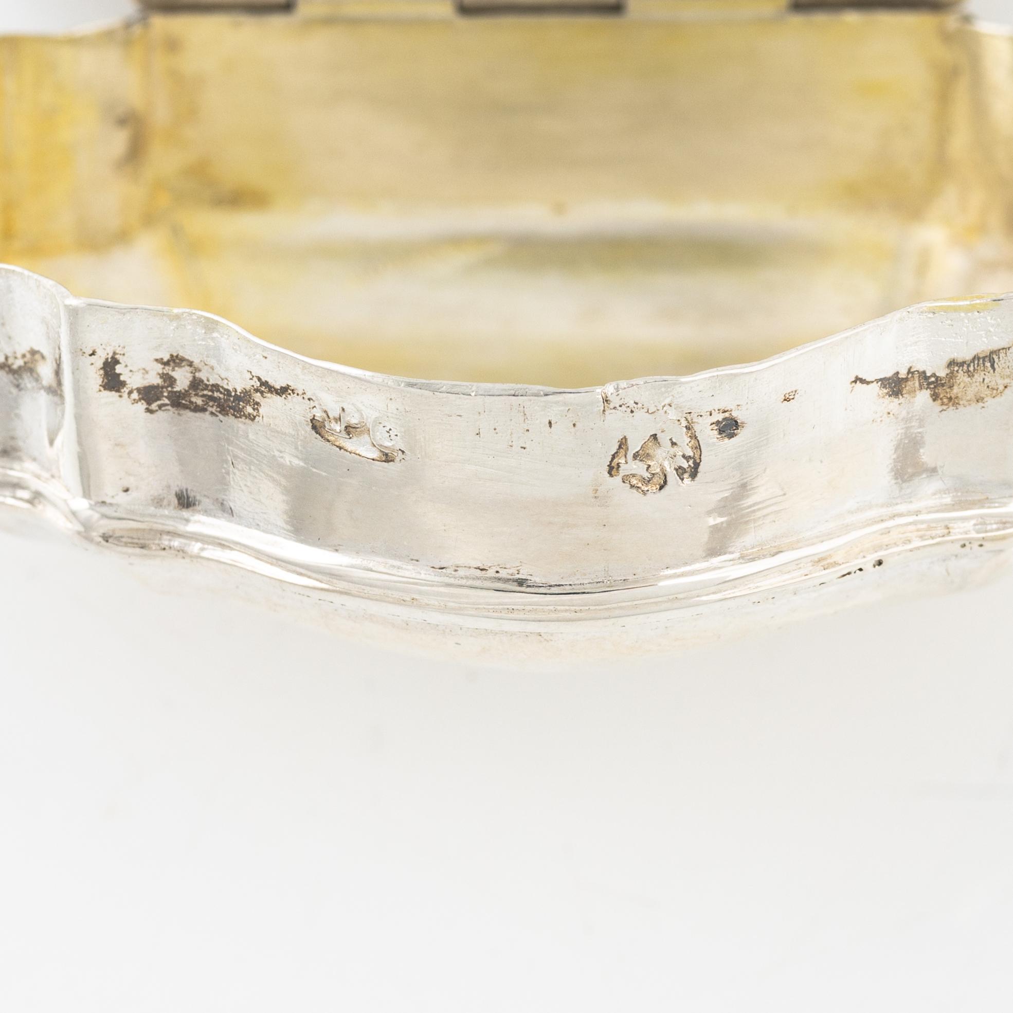 A Rococo Silver Box, mid 18th century, probably Germany/Holland.