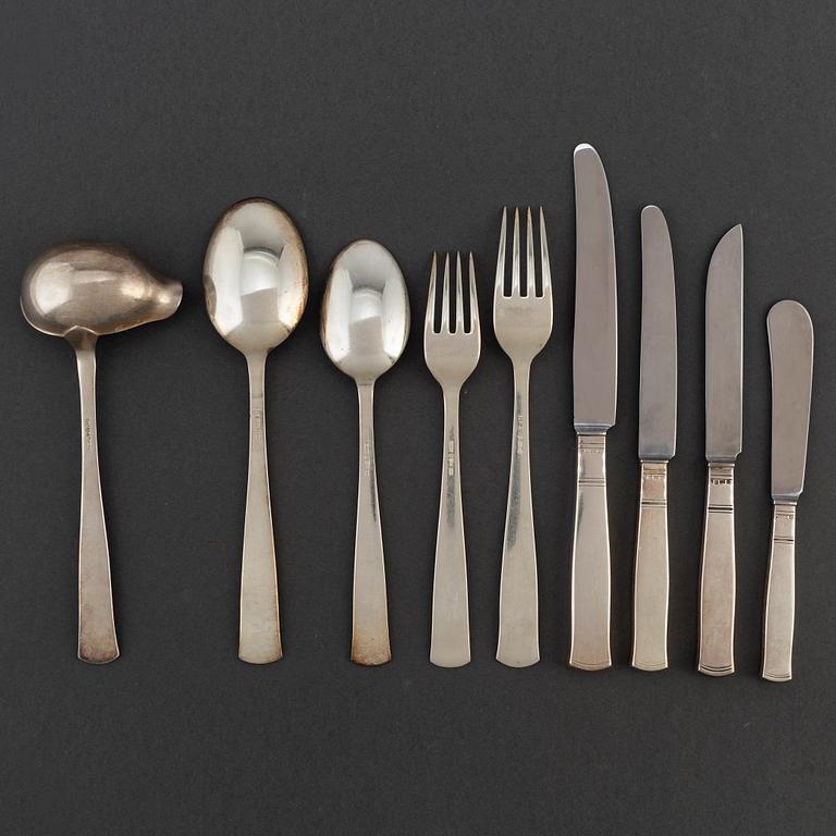 JACOB ÄNGMAN, 78 psc silver cutlery 'Rosenholm', GAB Stockholm.