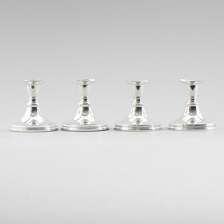 LJUSSTAKAR, 4 st, silver, MGAB, Stockholm, 1900-talets andra hälft.