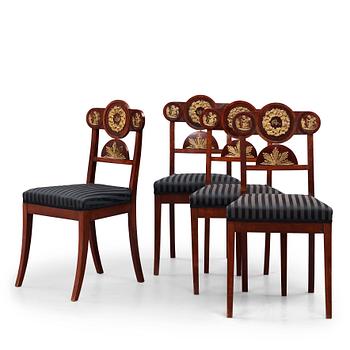 54. Four Swedish Empire chairs, 1820-30's.