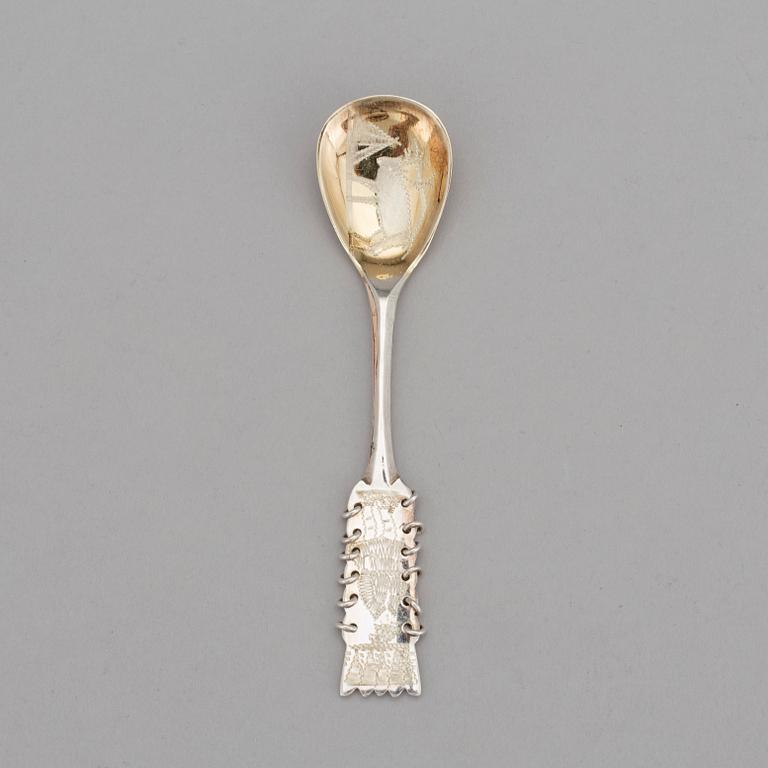 KAFFESKEDAR, 12 st, silver, Forslunds, Boden 1940, s k Lappsilver. Vikt ca 180 gram.