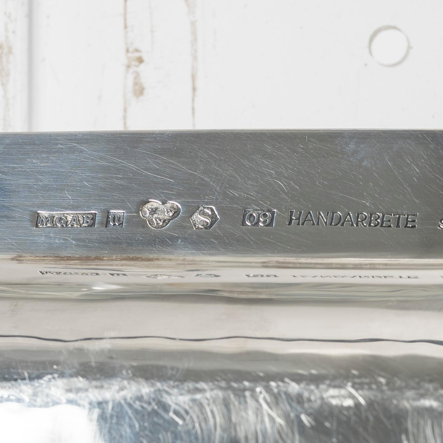 A Swedish sterling silver tray, mark of Company MGAB, Uppsala 1964.