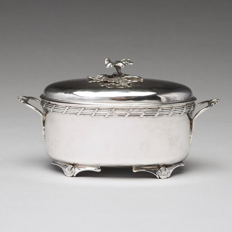 Hans Ekeström, bonbonniere, silver, Hälsingborg 1777. Gustaviansk.