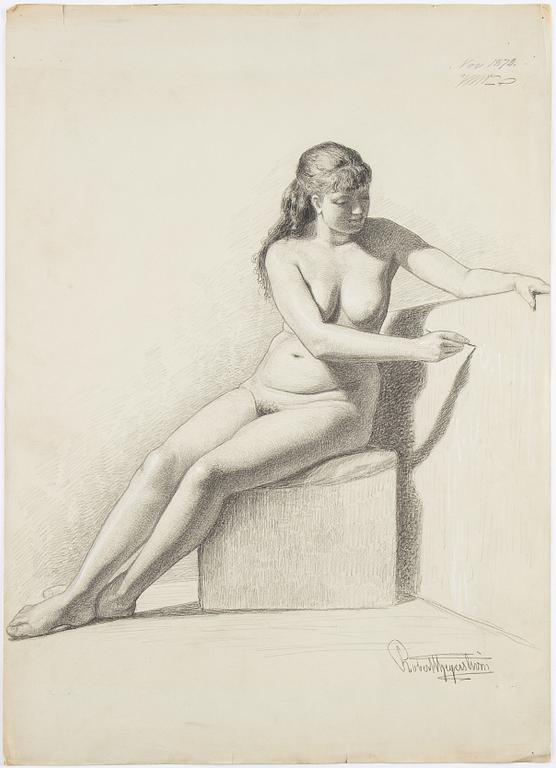 Eight signed and dated drawings by Robert Thegerström.