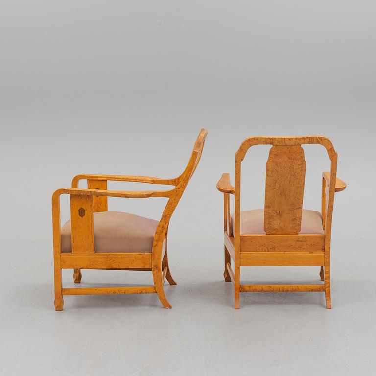 a pair of armchairs by NK Stockholm, 1930's.