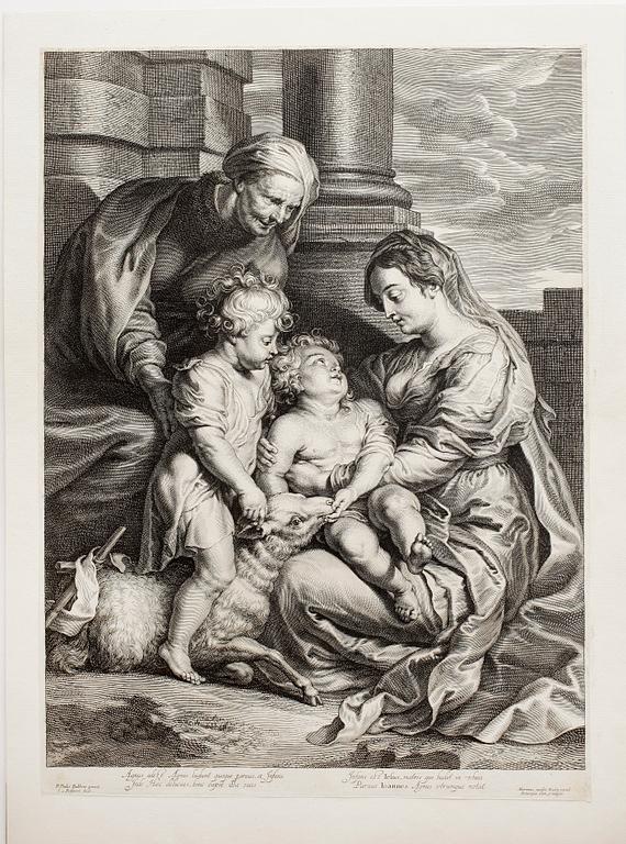 SHELTE ADAMS BOLSWERT, efter Rubens, gravyr, 1600/1700-tal.