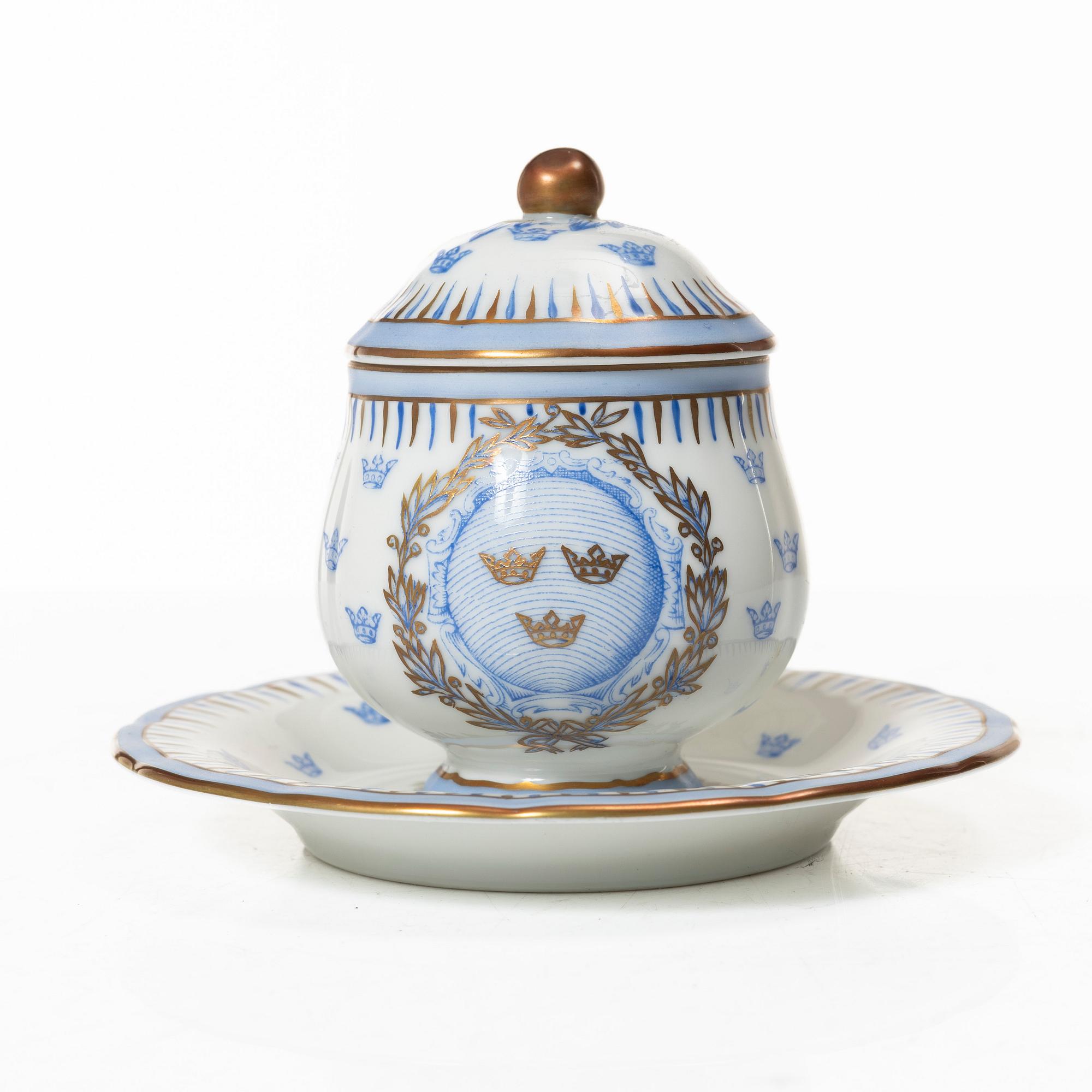 Rörstrand, cremekoppar med fat, 12 st.