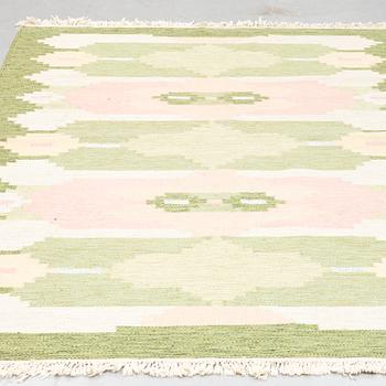 A carpet, flat weave, ca 241,5 x 172,5-175,5 cm, signed ES.