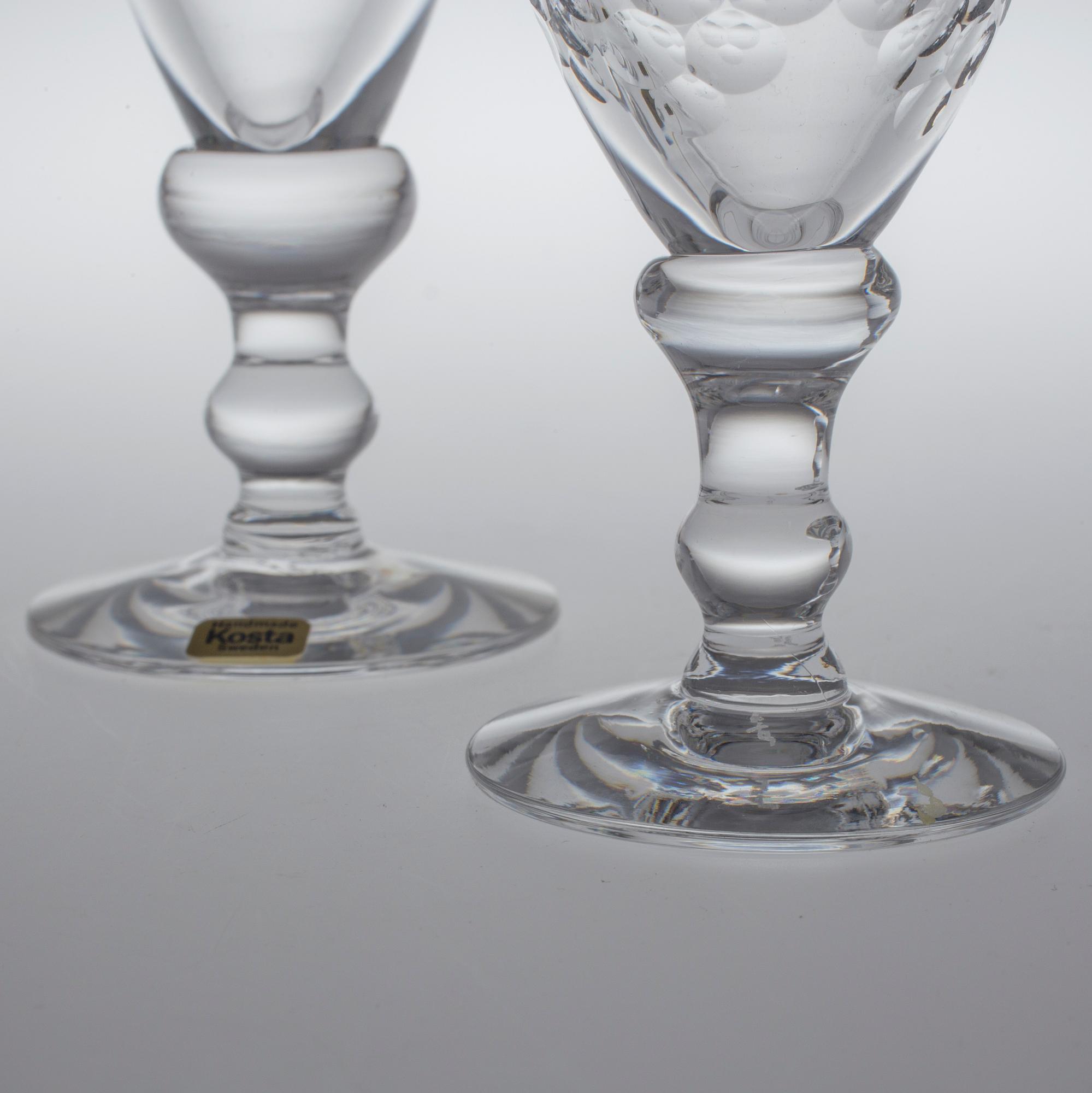 SERVISGLAS, 8 stycken, Kosta.