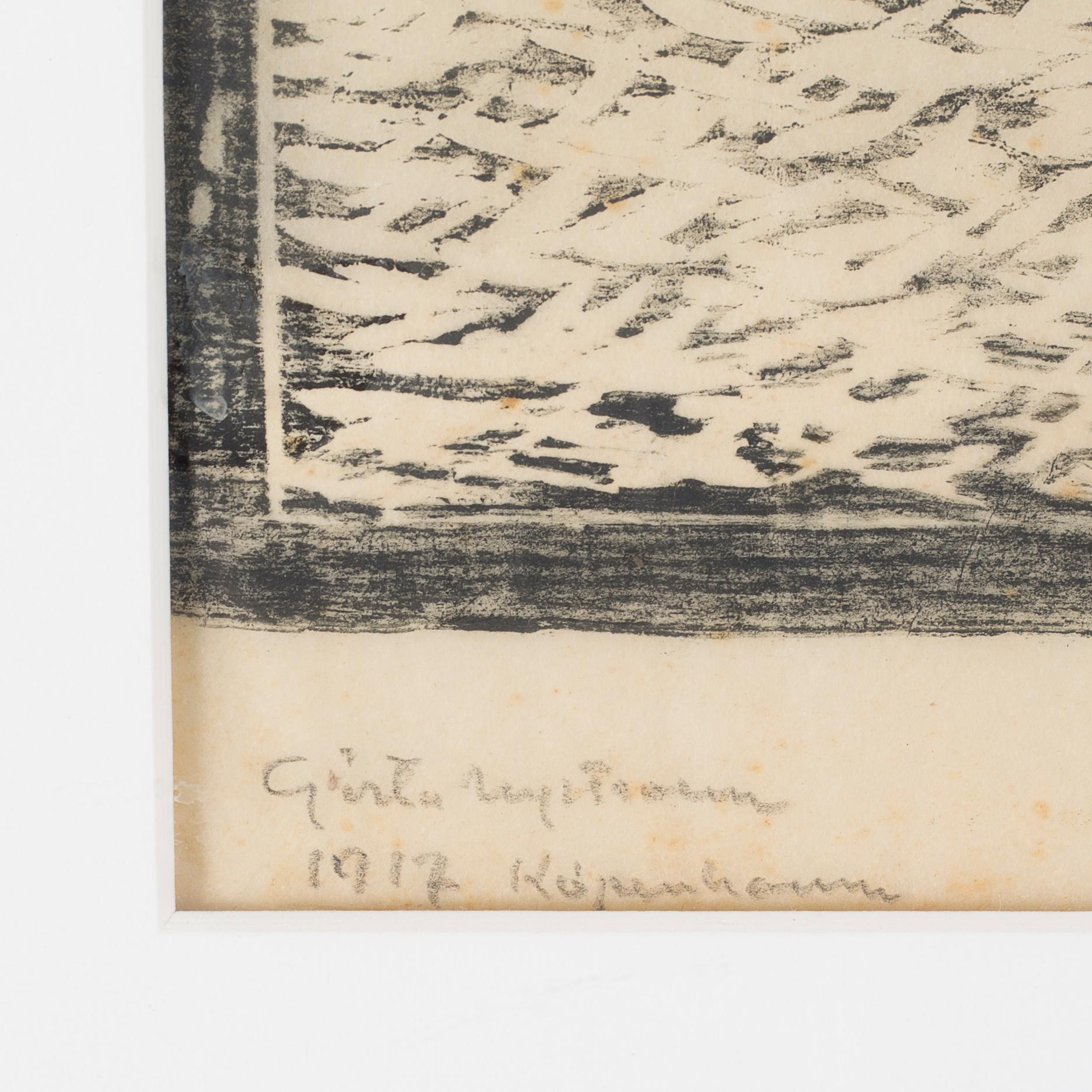 GÖSTA NYSTROEM, träsnitt, signerad och daterad 1917.