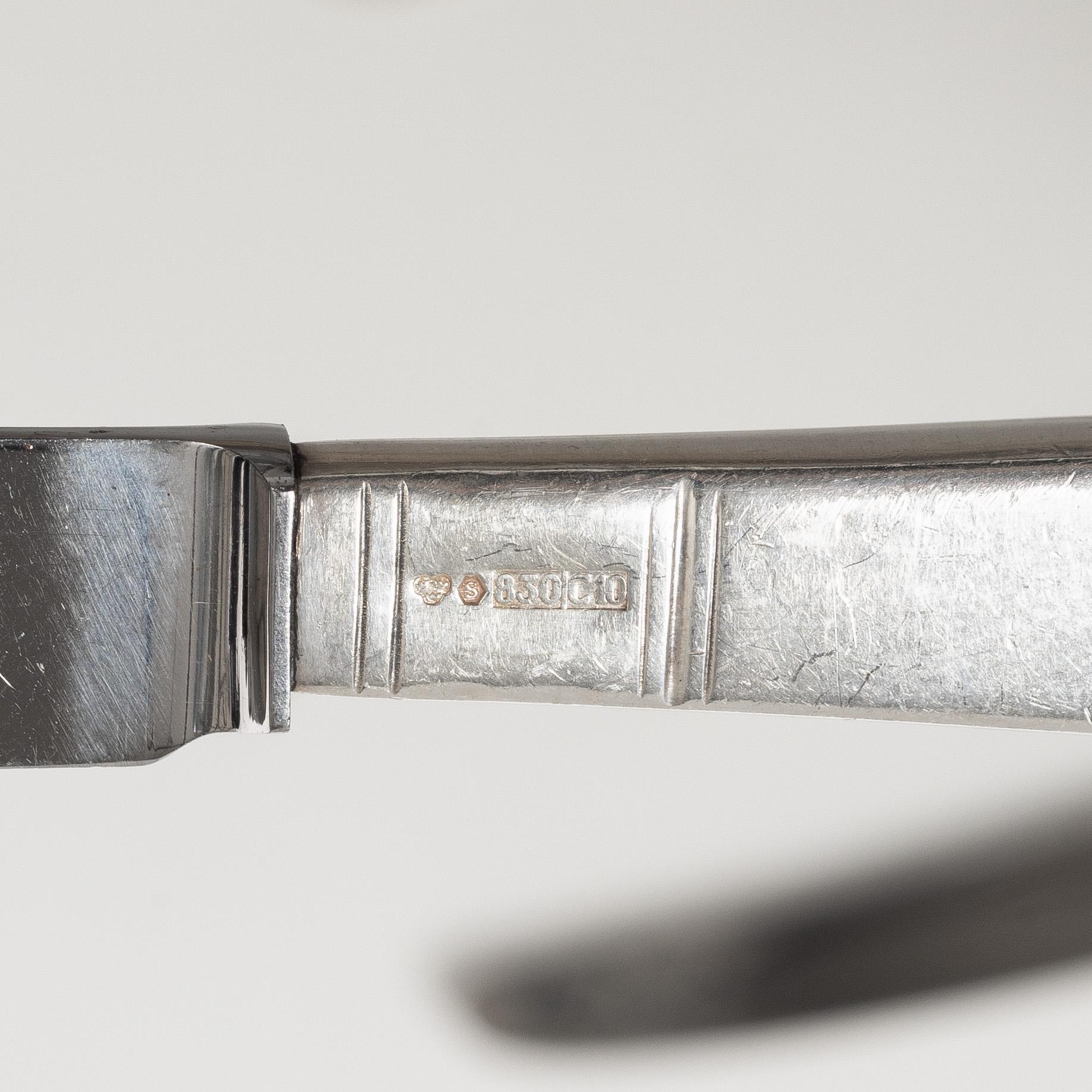 Jacob Ängman, A Swedish silver cutlery set, "Rosenholm", GAB, Stockholm and Eskilstuna 1958-1993 (60 pieces).