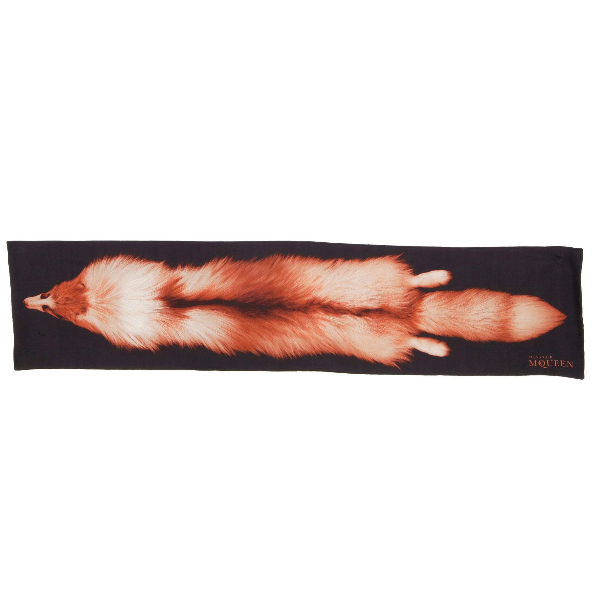 ALEXANDER MCQUEEN, a fox silk scarf.