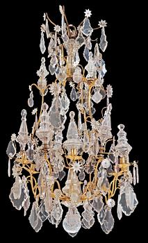 A Louis XV 18th/19th century century six-light chandelier.