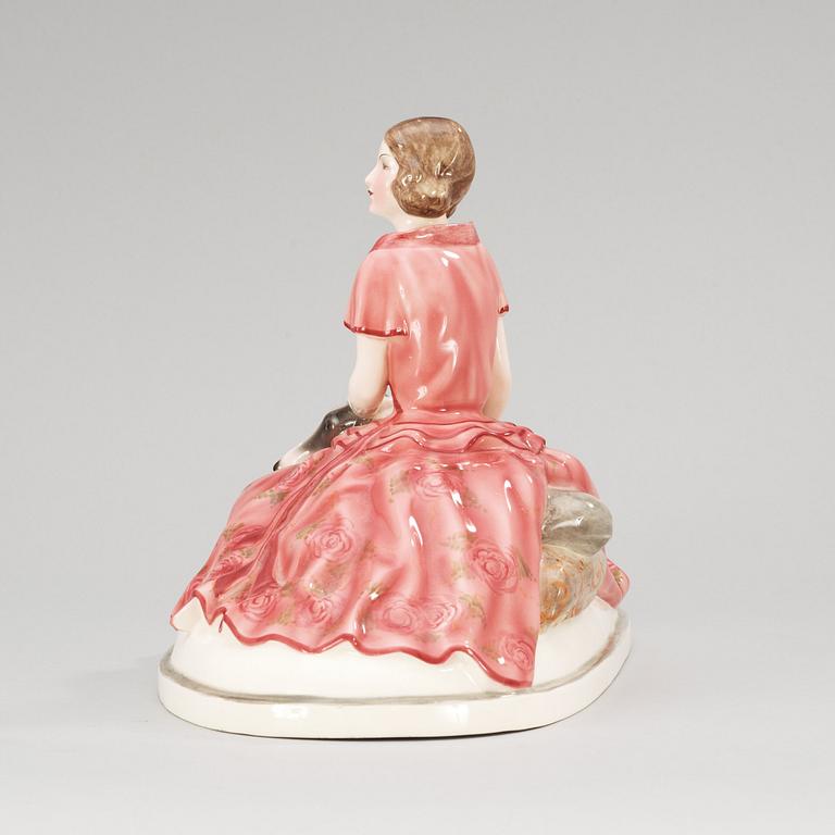 A Josef Lorenzl creamware figure, Goldscheider, Vienna 1930's.