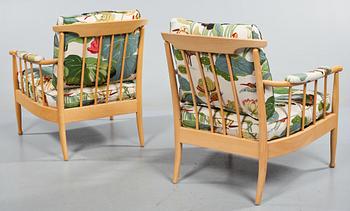 FÅTÖLJER, ett par, "Skrindan", Kerstin Hörlin-Holmquist, OPE, Jönköping, 1900-talets andra hälft.